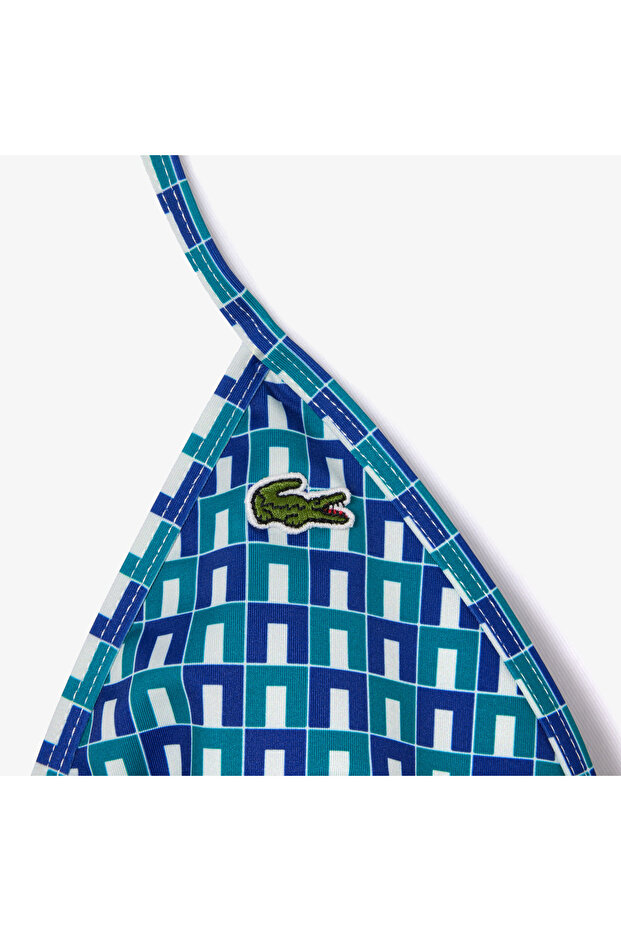 Kadın Monogram Mavi Bikini Üstü - 6