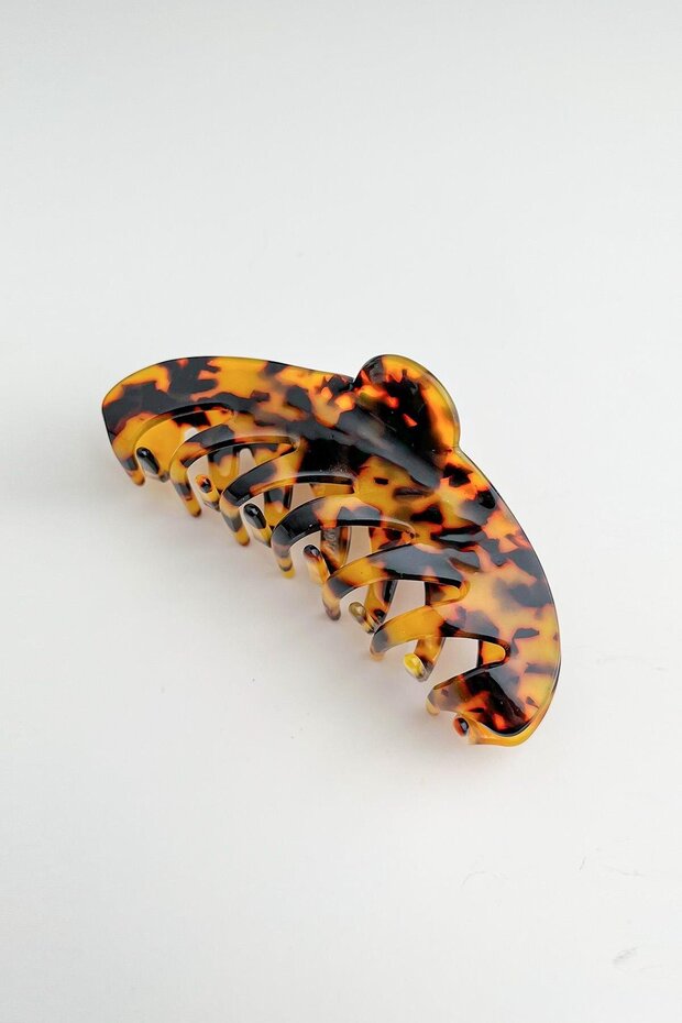 Cataramă lungă geometrică cu model leopard (10 cm) - 1
