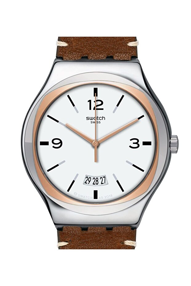 Mens Analogue Quartz Watch with Leather Strap YWS443 - 1