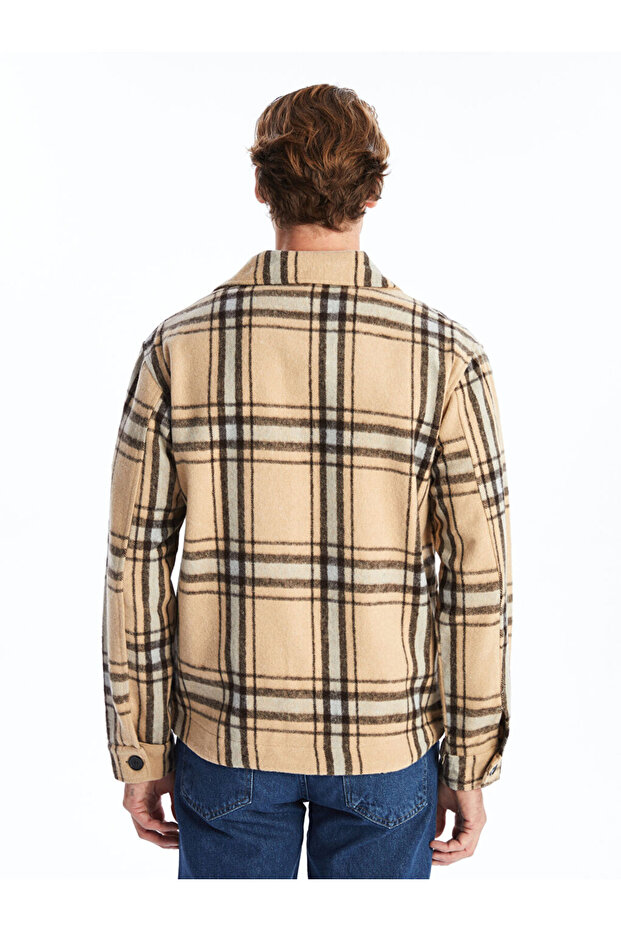 LCW Regular Fit Uzun Kollu Ekose Erkek Gömlek Ceket - 4