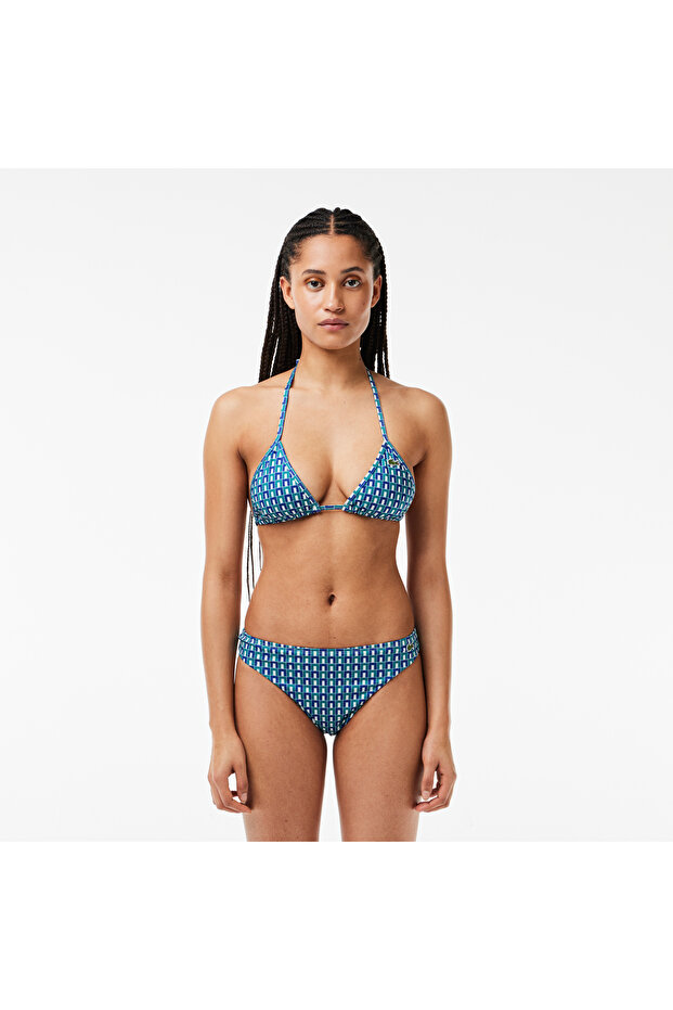 Kadın Monogram Mavi Bikini Üstü - 1