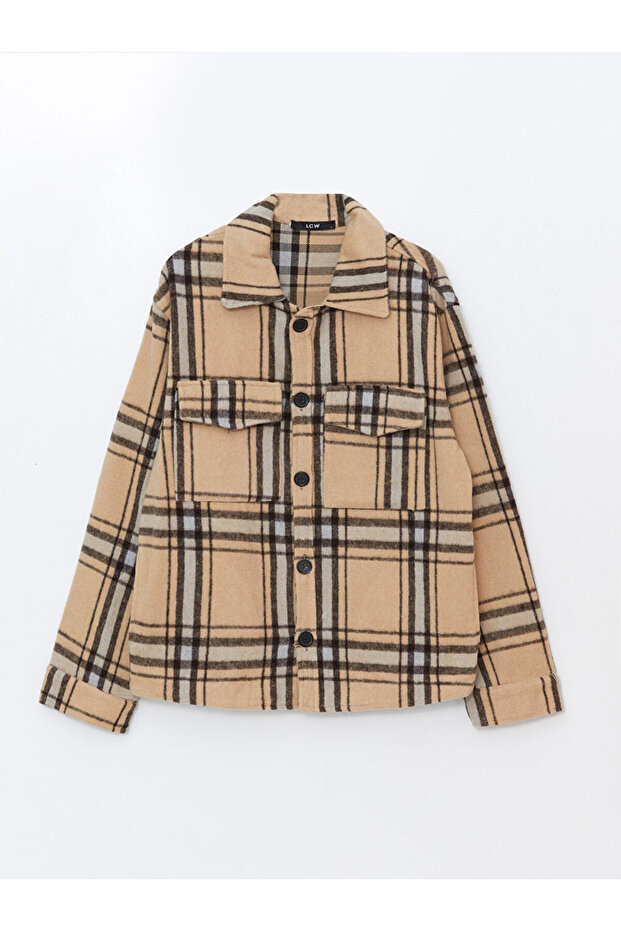 LCW Regular Fit Uzun Kollu Ekose Erkek Gömlek Ceket - 5