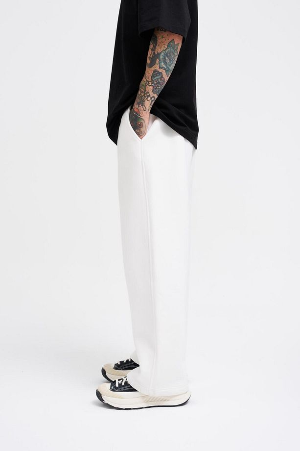 Erkek Baggy Oversize Ekru Eşofman Altı - 3