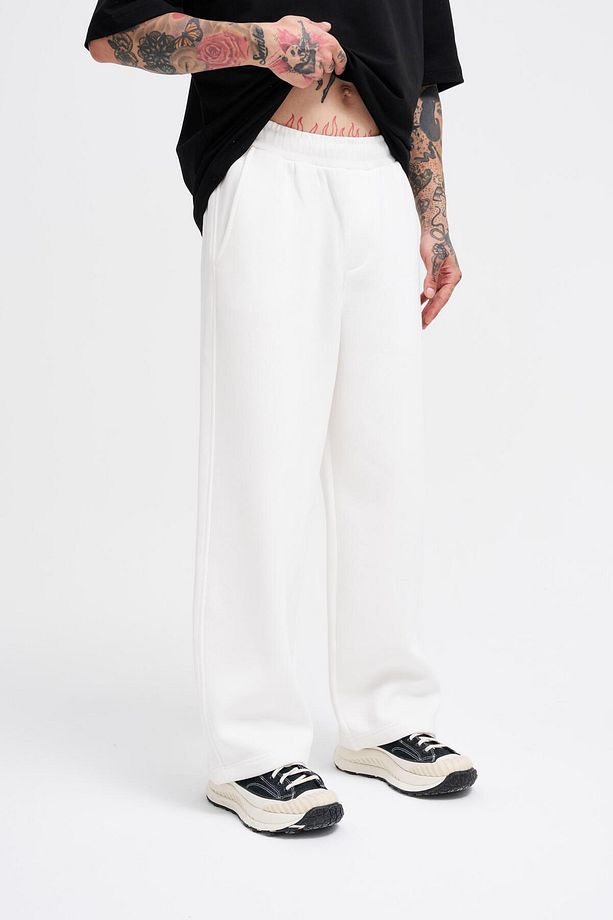 Erkek Baggy Oversize Ekru Eşofman Altı - 2