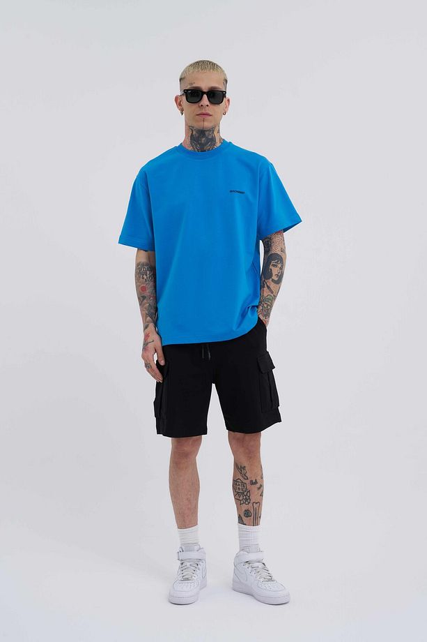 Erkek Kargo Cepli Basic Relaxed Siyah Şort - 5