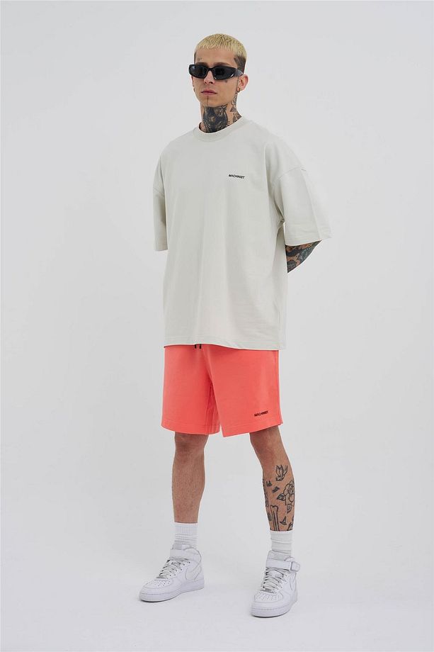 Erkek Basic Oversize Pembe Şort - 6