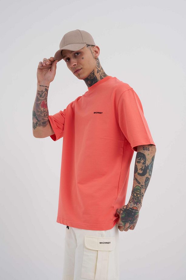 Erkek Solid Basic Relaxed Pamuklu Pembe Tişört - 2