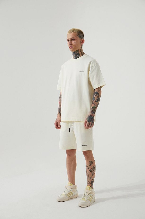 Erkek Basic Relaxed Krem Şort - 5