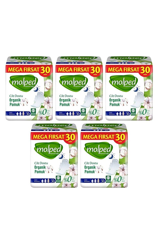 Molped Pure Soft Mega Fırsat Gece Ultra 30'lu 5 Paket