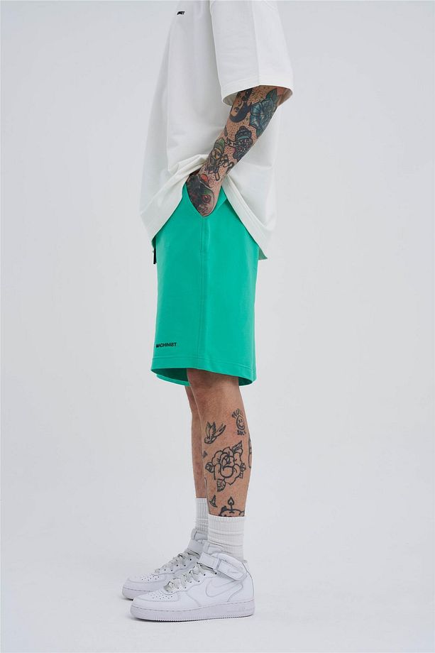 Erkek Basic Oversize Yeşil Şort - 4