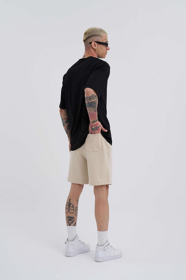 Erkek Basic Relaxed Soft Bej Şort - 6