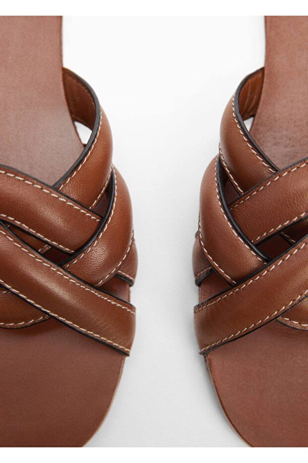 Deri bantlı sandalet - 6