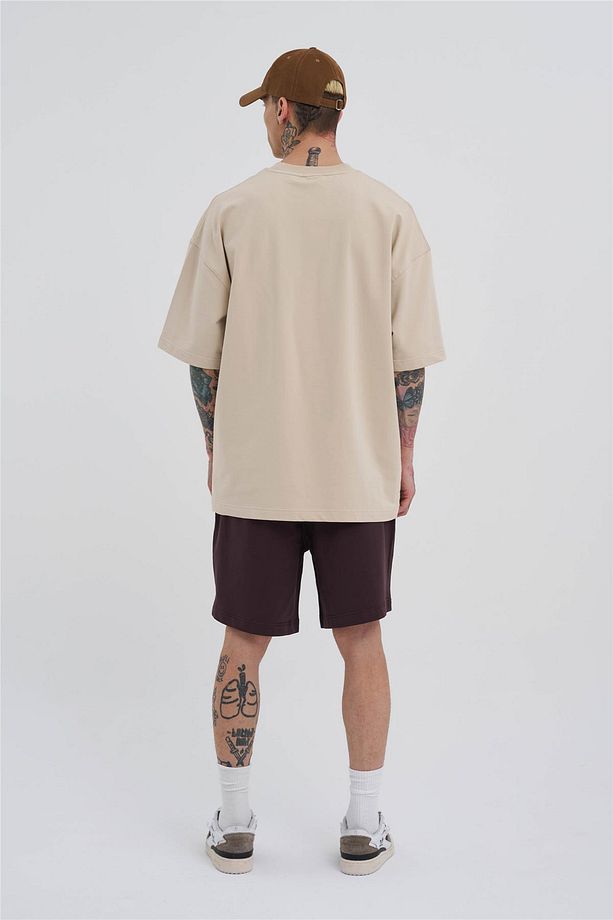 Erkek Basic Oversize Kahve Şort - 7