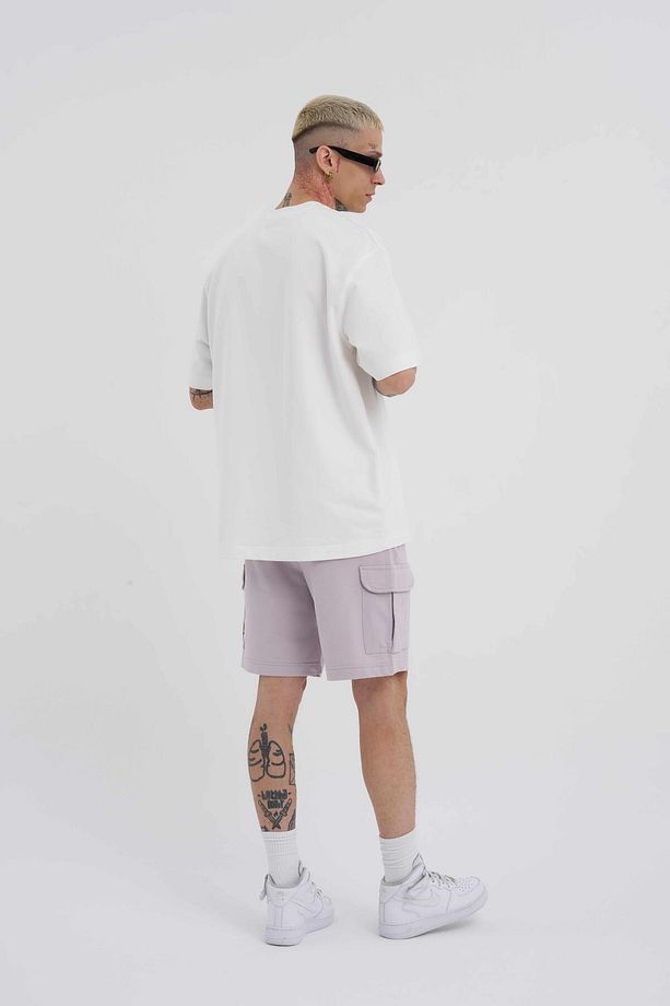 Erkek Kargo Cepli Basic Relaxed Açık Gri Şort - 6