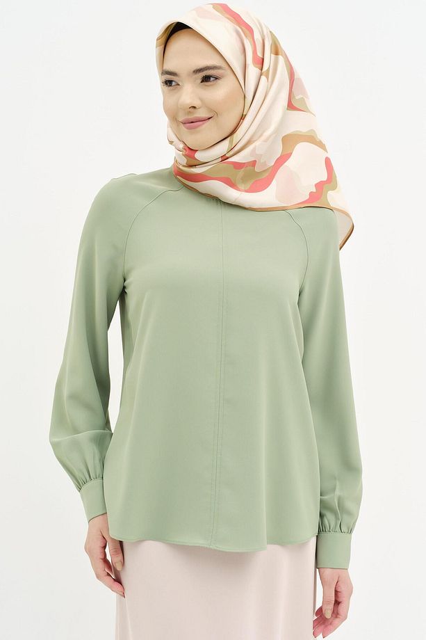 Reglan Kollu Bluz - Açık Yeşil - 2