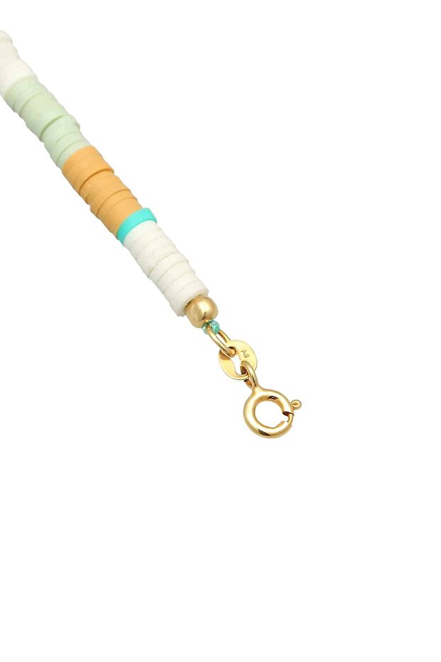 Dámský náhrdelník Surfer Heishi Beads s perlami ve tvaru mušle ze sterlingového stříbra 925 - 5