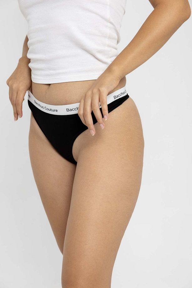 Couture Yumuşak Ve Nefes Alabilir Pamuklu Kadın String Tanga Basic - Rahat Iç Giyim - 5