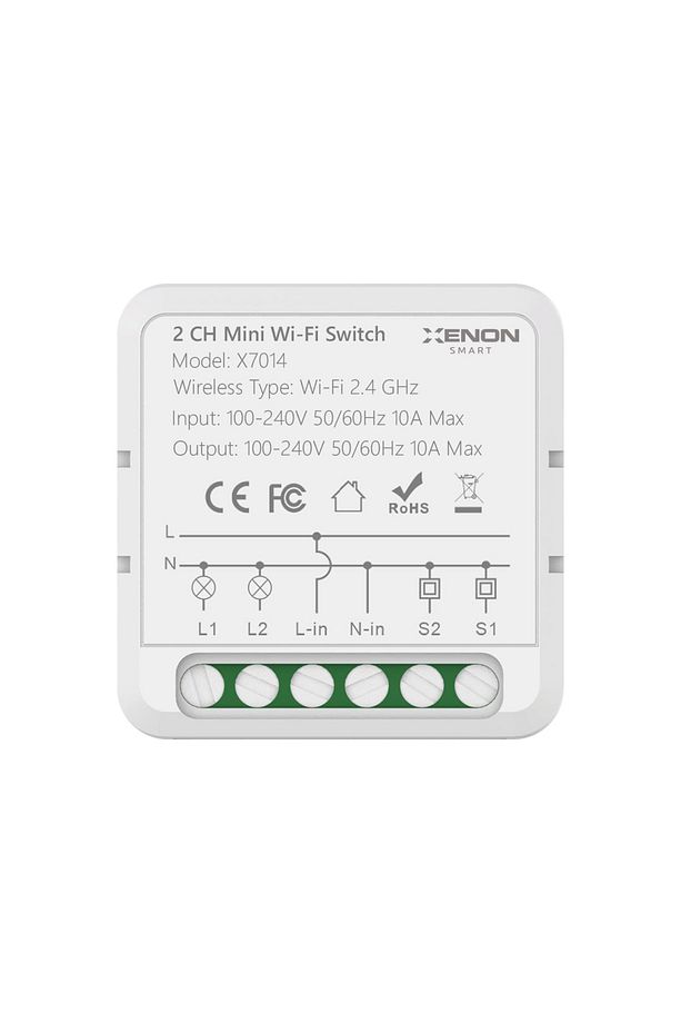 Akıllı Sıva Altı Çiftli Anahtar Switch Mobil Uygulama Wi-Fi Bluetooth Uzaktan Kontrol X7014 - 1