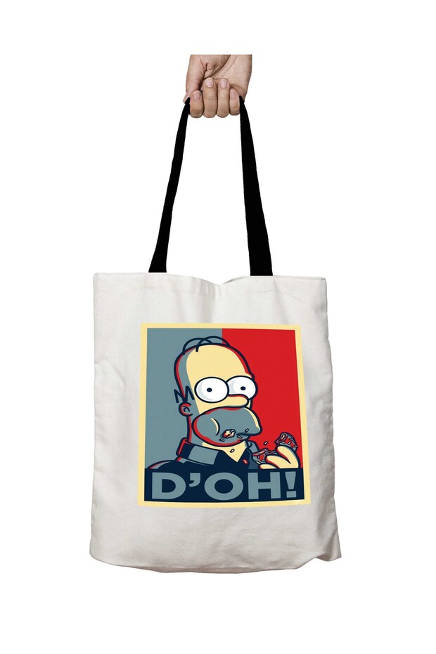 Homer Simpson - D'Oh Washable School Shoulder Bag with Black Handles
