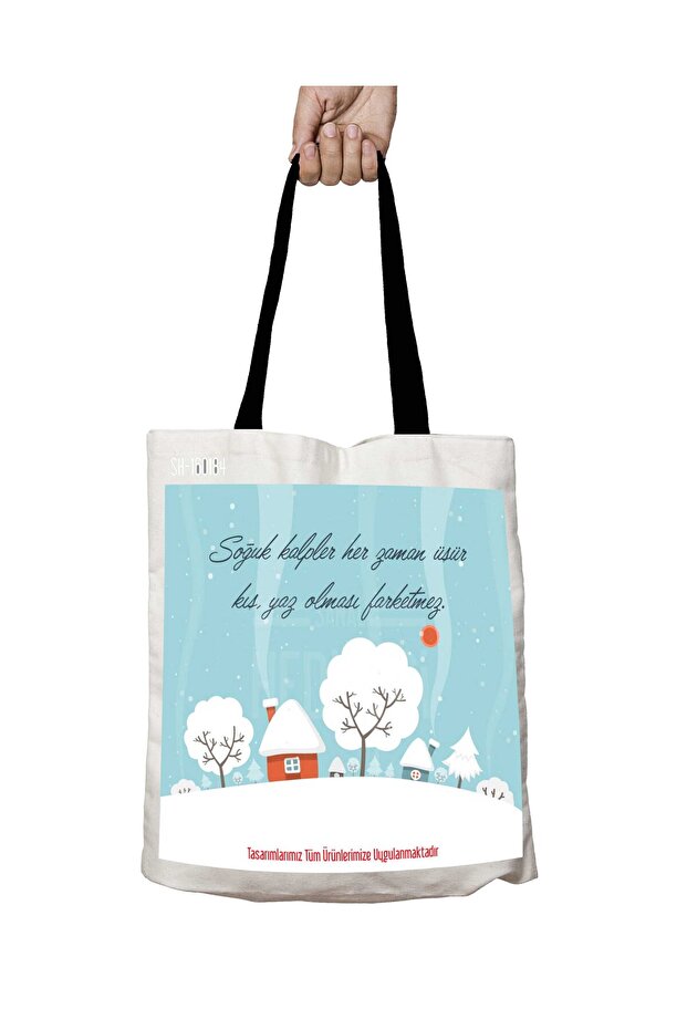 Cold Hearts with Black Handles Always Cold Washable School Shoulder Bag