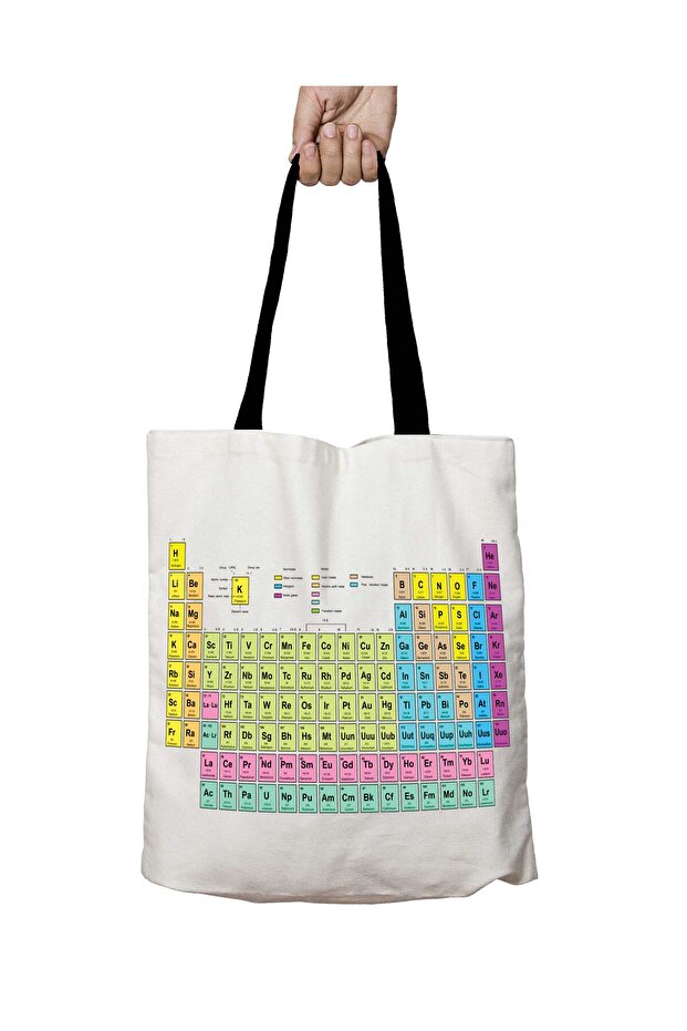 Black Handle Periodic Table Periodic Table Element Chemistry Washable School Shoulder Bag