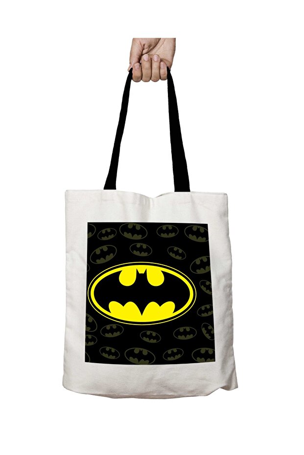 Classic Batman Logo Washable School Shoulder Bag with Black Handle