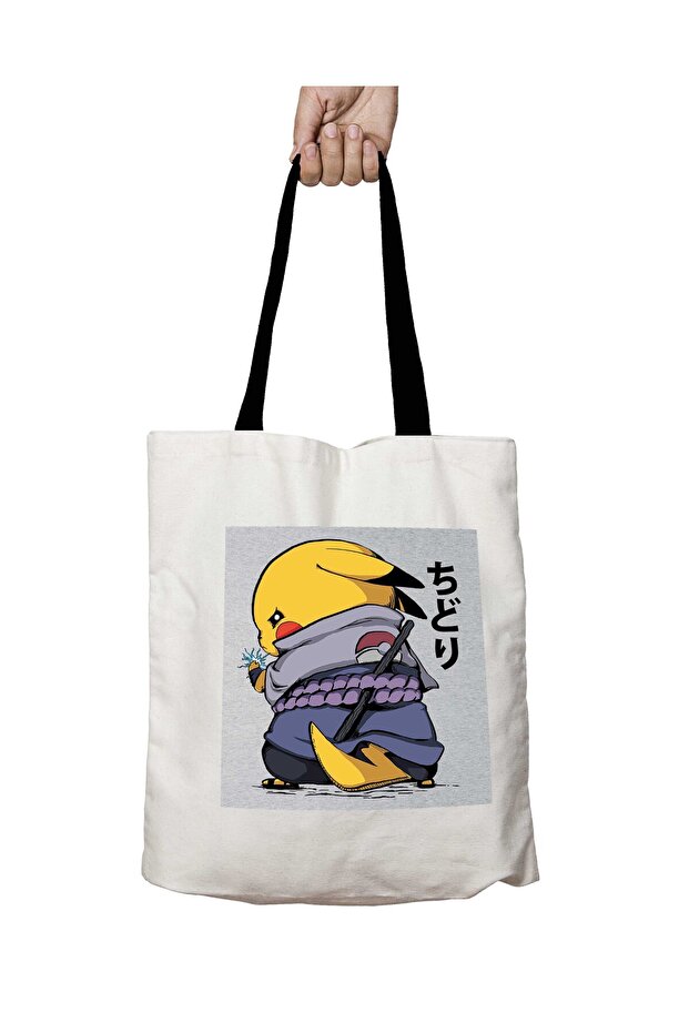 Black Handle Pokemon Pikachu Chidori Naruto Washable School Shoulder Bag