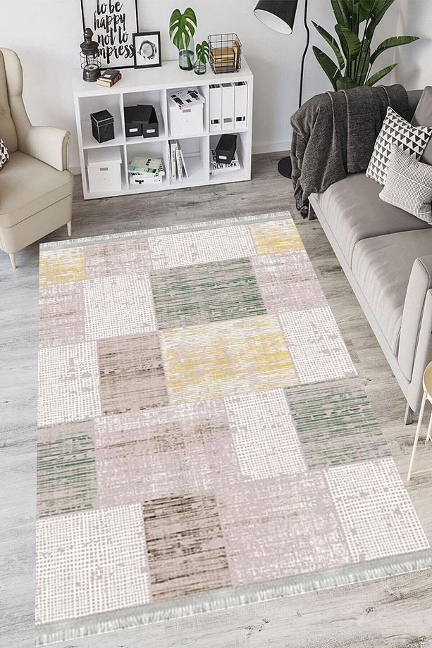 Patchwork Verona Kaymaz Deri Tabanlı Yıkanabilir Antibakteriyel Dijital Baskı Patchwork Halı Yolluk - 2