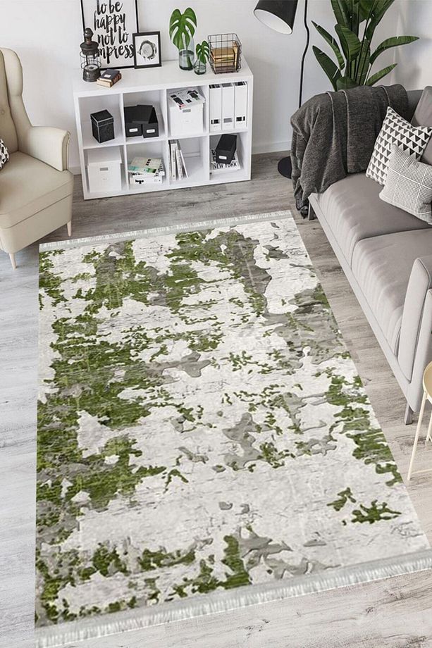 Doku Westa Kaymaz Tabanlı Yıkanabilir Antibakteriyel Dijital Baskı Doku Halı Kilim - 2