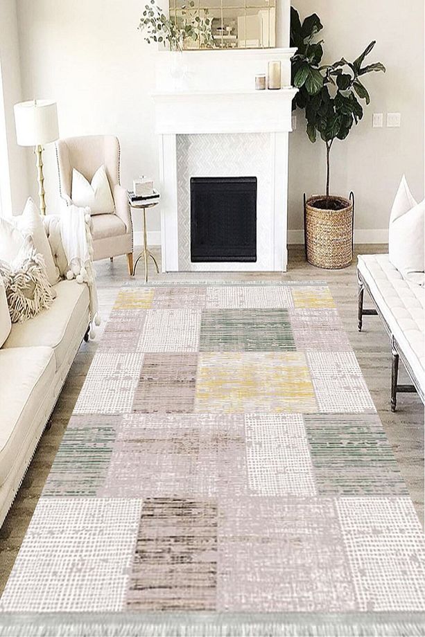 Patchwork Verona Kaymaz Deri Tabanlı Yıkanabilir Antibakteriyel Dijital Baskı Patchwork Halı Yolluk - 1