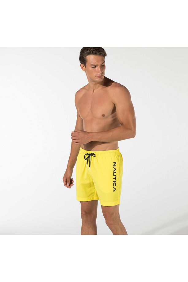 Erkek Sarı Regular Fit Deniz Şortu - 5