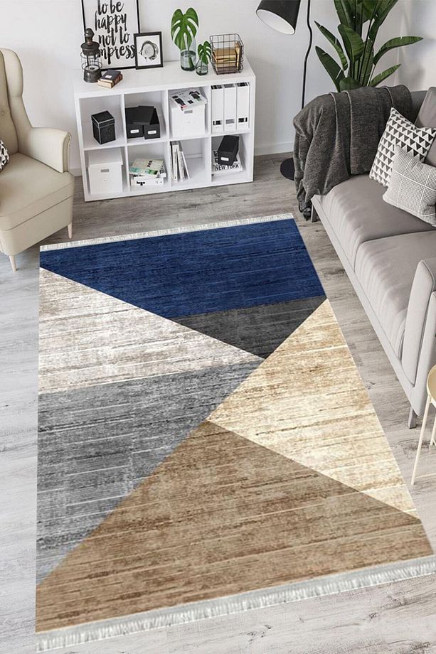 Patchwork Eko Punto Kaymaz Tabanlı Yıkanabilir Antibakteriyel Dijital Baskı Patchwork Halı Yolluk - 2