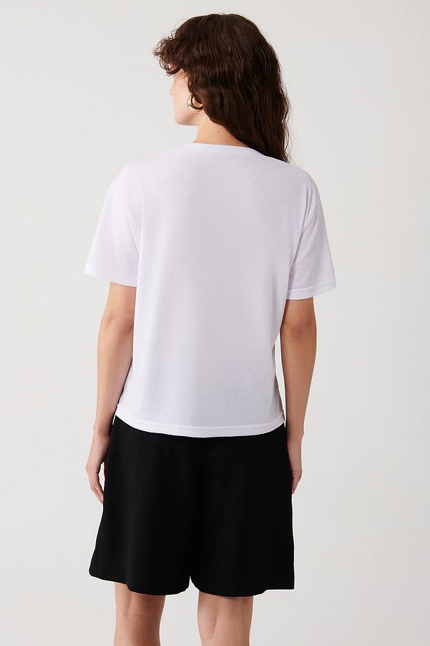 Kısa Kollu V Yaka Basic Tshirt - 5