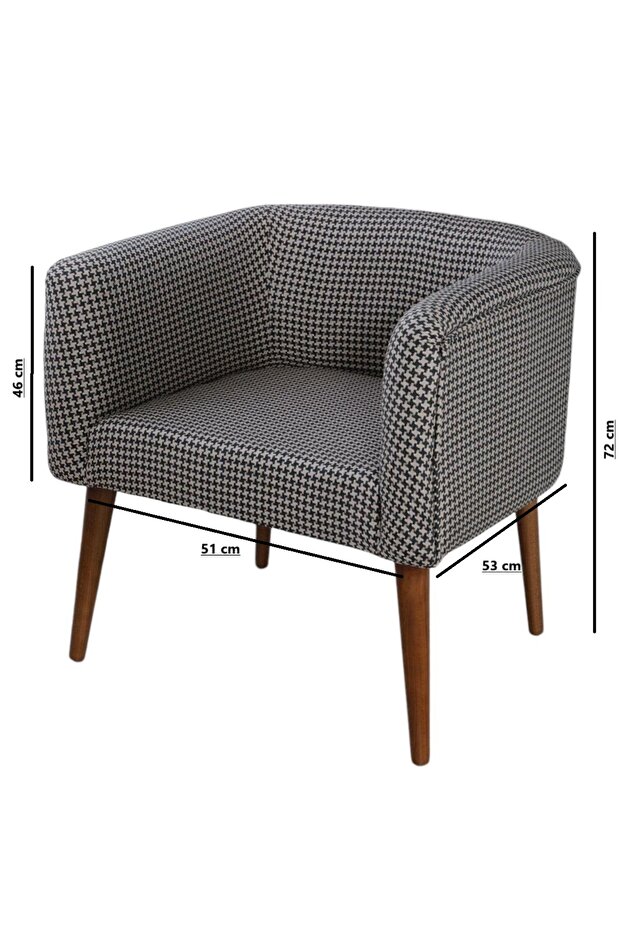 Hobyy  Ahşap Berjer, Ayaklı Berjer ,Modern Berjer,Bohem Kumaş - 4