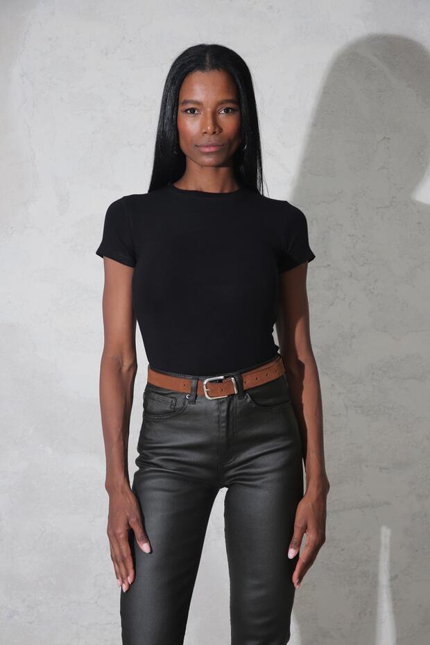 Siyah Soft Touch Bambu Basic Tişört - 4