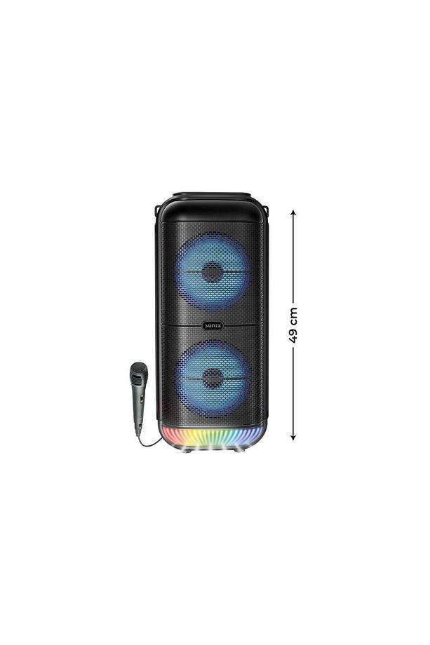 1800 Mah 6,5"x2 Mikrofonlu Led Işıklı Bluetooth Hoparlör Bts-95 - 2