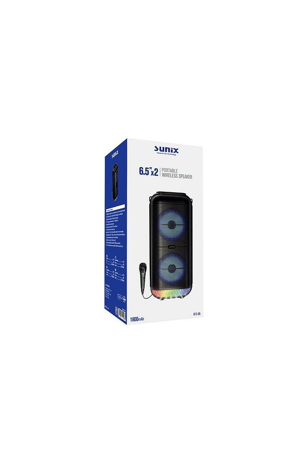 1800 Mah 6,5"x2 Mikrofonlu Led Işıklı Bluetooth Hoparlör Bts-95 - 1