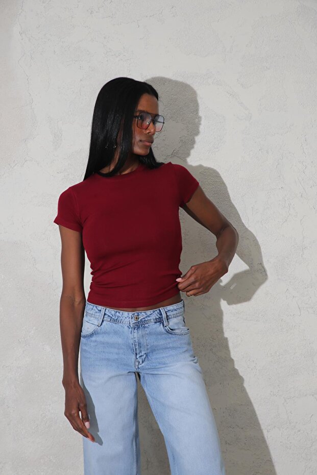 Bordo Soft Touch Bambu Basic Tişört - 3