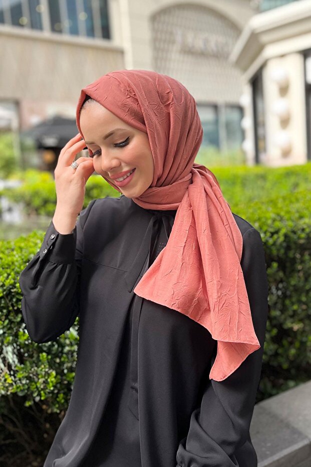 Bambu Kraş Şal - 6060700-981 - Şeftali - 1