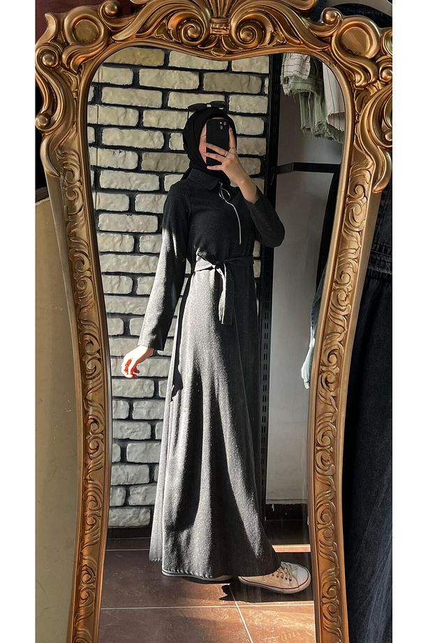 FERMUARLI KAŞMİR ELBİSE - 2