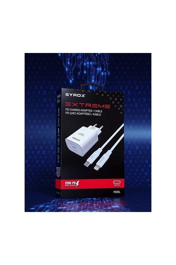 Pd20L Şarj Aleti 3.0A Pd20W Type-C To Lightning Kablo Set Beyaz Lightning girişli modellere uyumlu - 1