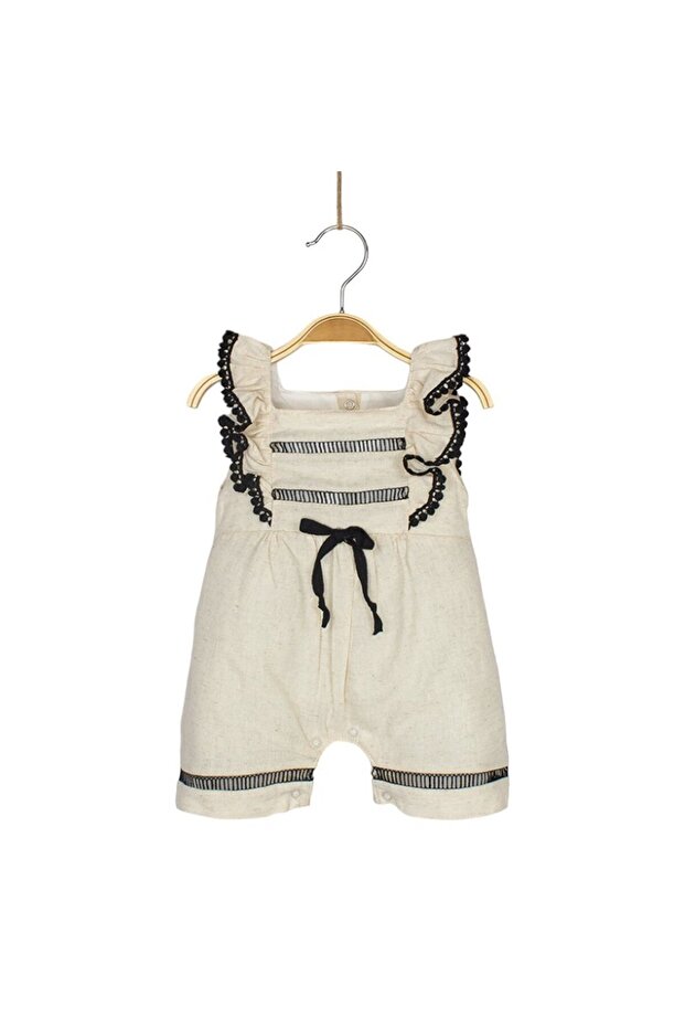 Baby Girl Salmon Sleeve Ruffle Romper