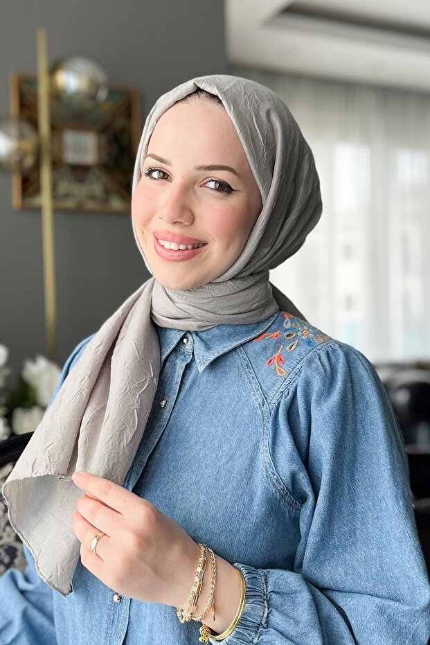 Bambu Kraş Şal - 6060700-972 - Duman - 3