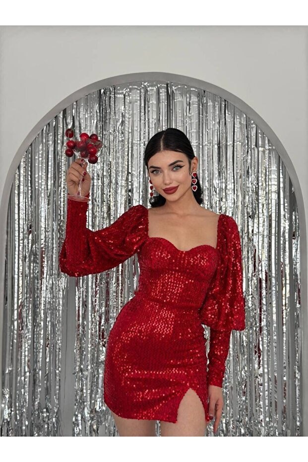 Pul Payet Detay Mini Elbise - 2