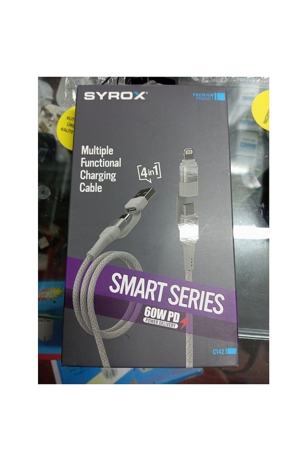 C142 4 In 1 4ü 1 Arada Çoklu Şarj & Data Hazırlı Kablo Usb To 2x Type-c 1x Lightning 120 Cm - 4
