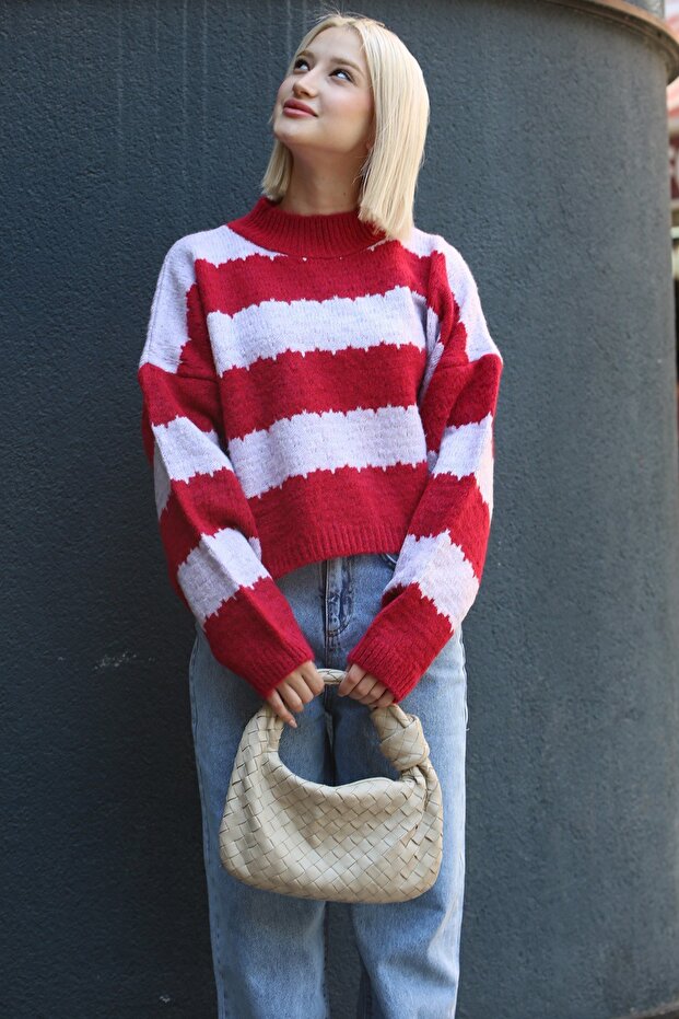 أرجواني منقوشة سترة كبيرة الحجم Mg1205 - 7