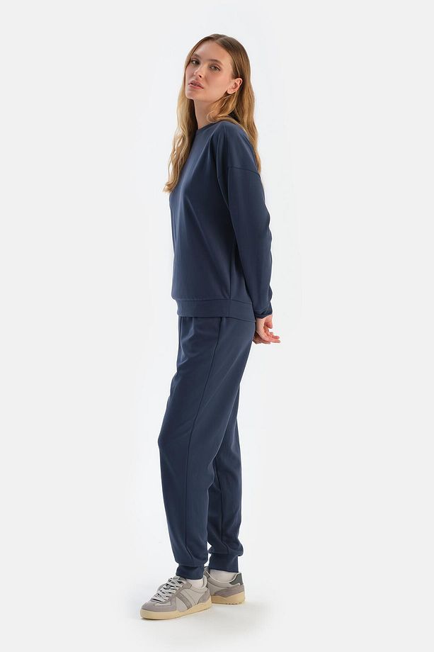 Lacivert Jogger Paça Modal Pantolon - 3