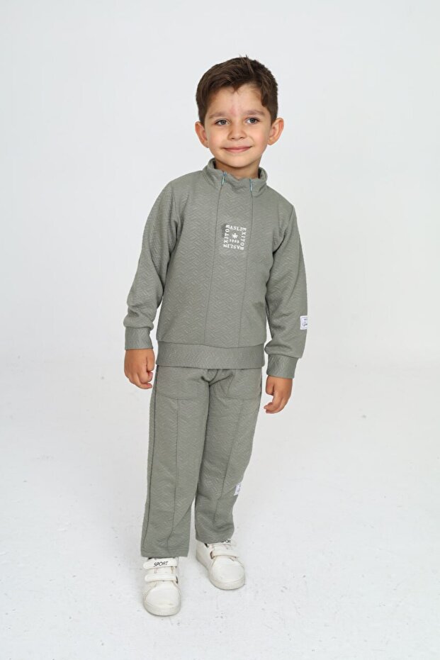 Exitob Printed Top Bottom Boy's Pajama Suit - 1