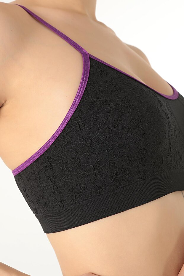 Seamless Embossed Patterned Bustier - 4