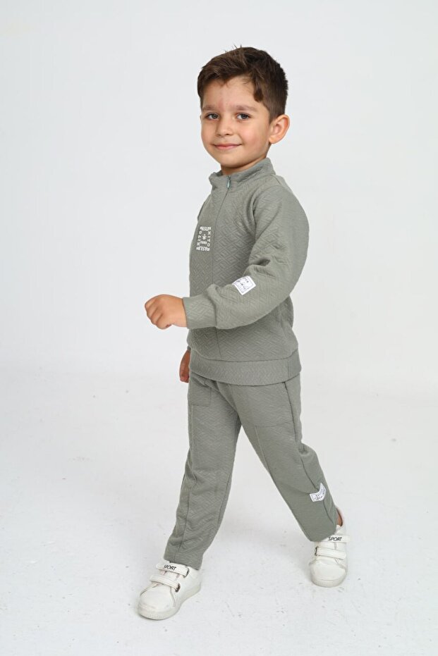 Exitob Printed Top Bottom Boy's Pajama Suit - 2
